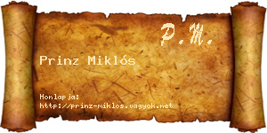 Prinz Miklós névjegykártya