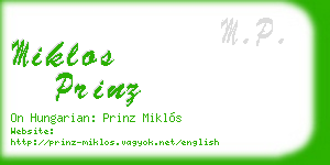 miklos prinz business card